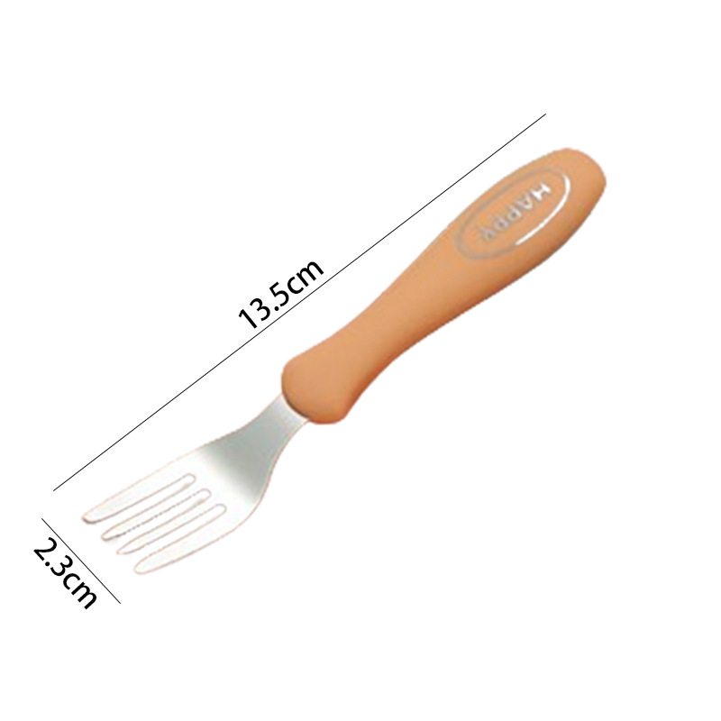 라이트 orange-316L 스틸 "해피" 포크