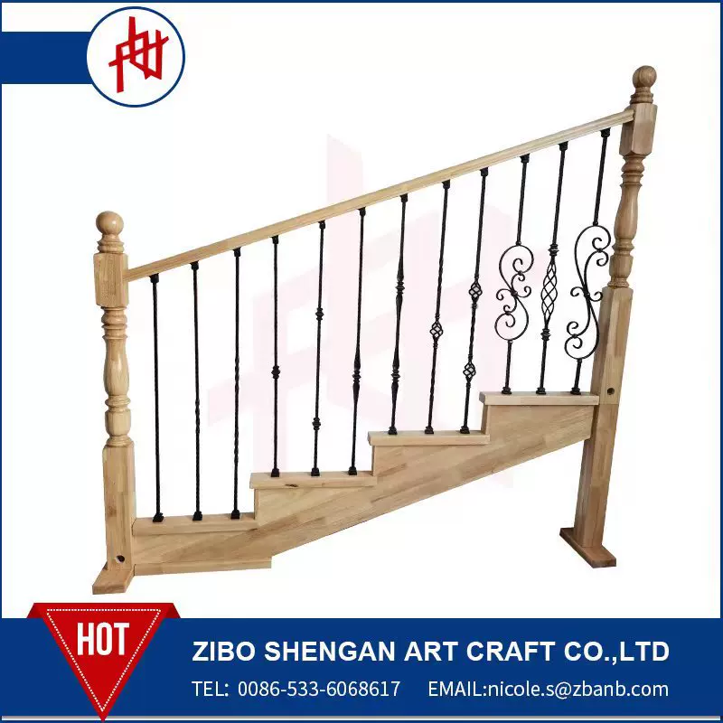 别墅家装楼梯扶手实木不锈钢栏杆 欧式现代简约护栏 专业测量安装