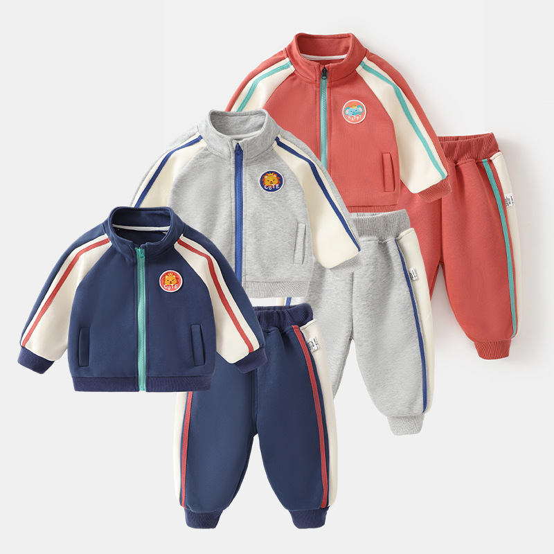 Boys' Sports Suit Autumn Outfit Baby Clothes Children's Sportswear New Style Girls' Baby Spring and Autumn Jacket Autumn