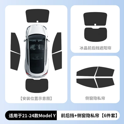 Car curtains – side window sun protection cover - 21-24-my4-piece-set-for-front-and-rear-side-windows-front-windshield-rear-windshield-original-vehicle-dimensions