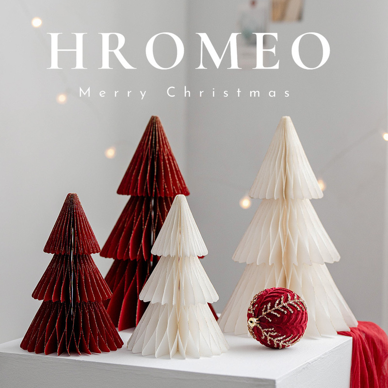クリスマス装飾デスクトップ祝日雰囲気配置道具折り紙クリスマスツリー家庭用デパートカウンターins置物|undefined
