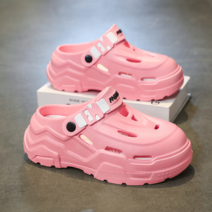 Summer Outer Wear Solid Color Sandals, Hollow Breathable Home Clogs, Breathable Casual Soft-Soled Women's Toe-Toe Beach Shoes
