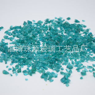 Turquoise green glass sand 3-6mm particles Garden floor laying Wall roadside decoration DIY gift box micro landscape