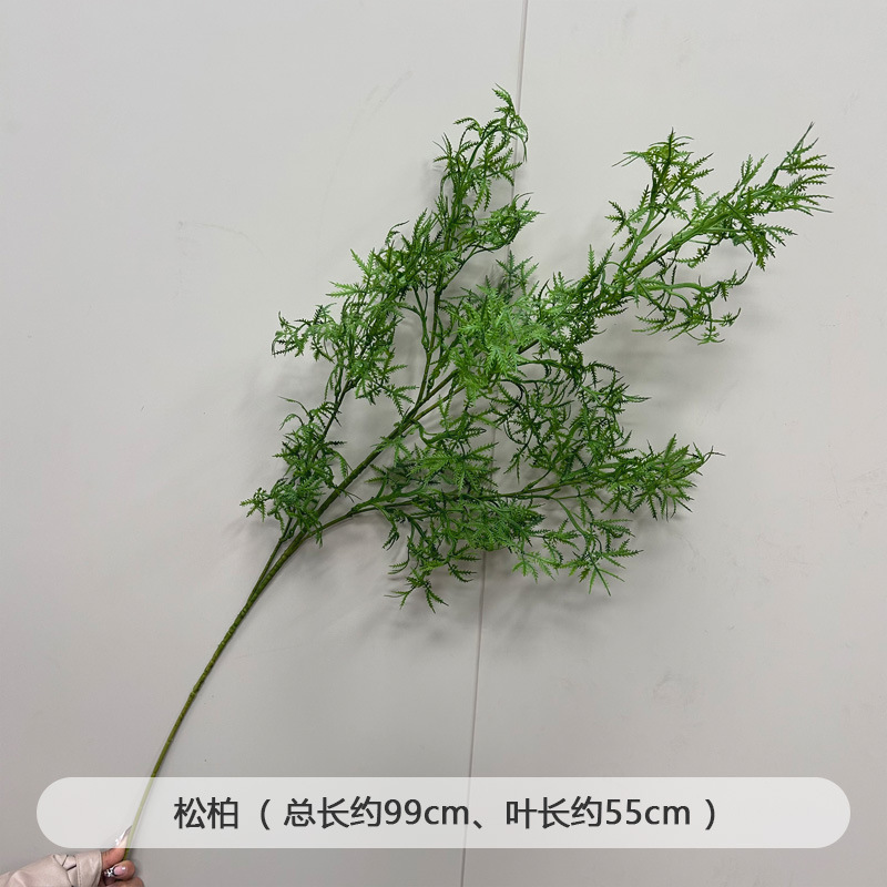 芦荀草绿植花龙须草假花白绿森系婚庆装饰自然风背景插花路引|undefined