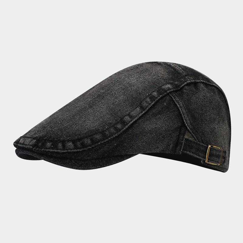 Otoño nuevo Denim sombrero delantero moda retro boina de ala corta de Europa y América calle lavada casquillo enarbolado moda image 8
