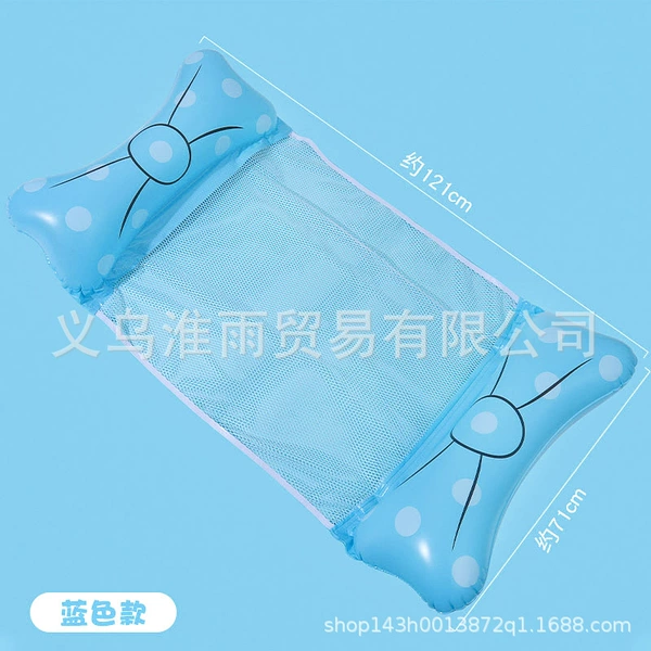With bow, blue