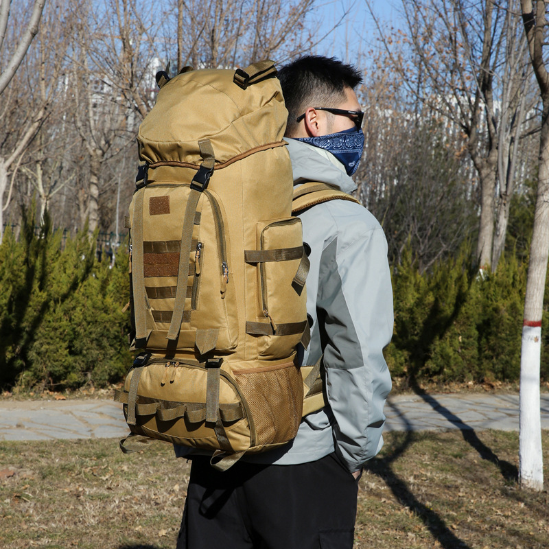 Bolsa de senderismo al aire libre para hombres 90L mochila de hombro ligera de gran capacidad bolsa de senderismo bolsa de viaje impermeable
