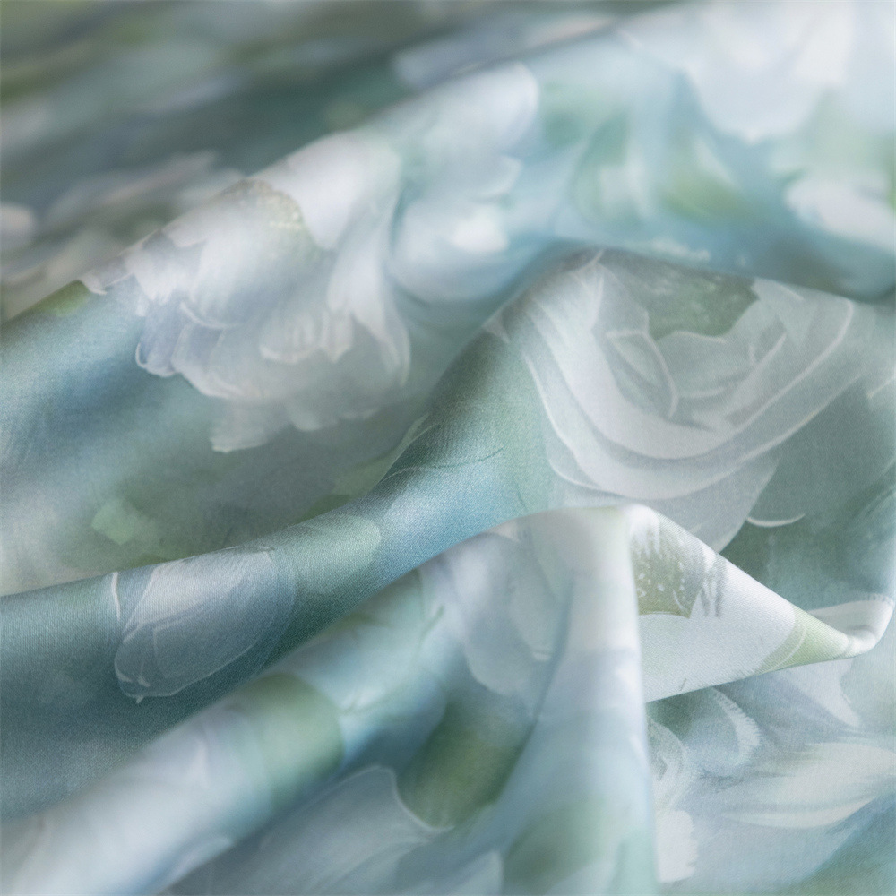 Summer Cool Ice Silk Duvet Cover Set Breathable Lyocell Bedding_voghion.com