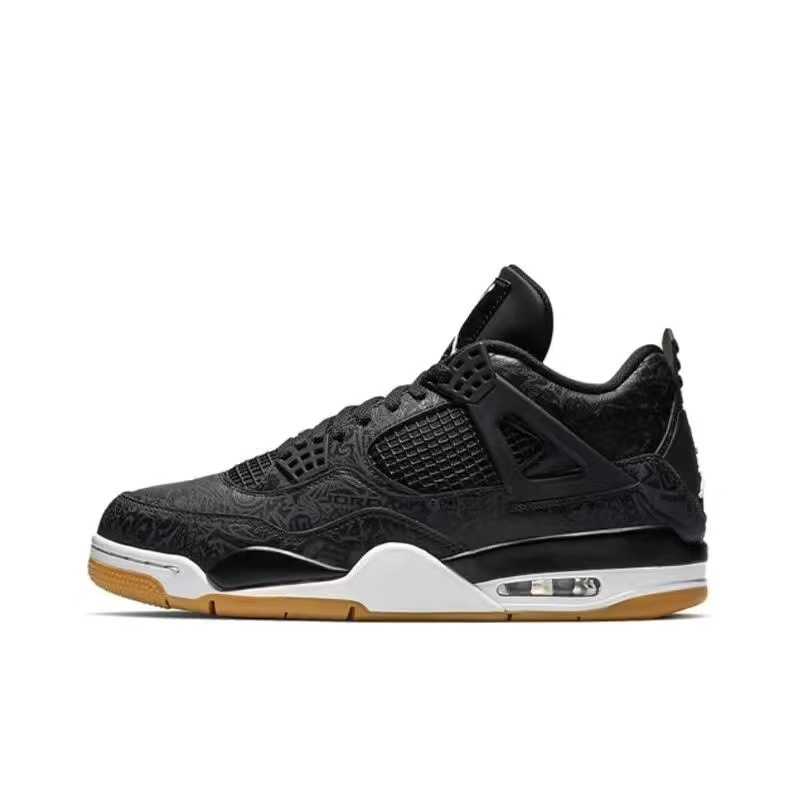 純正オリジナル AJ4 バスケットボールシューズ 電動スポーツシューズ ホワイトセメント ミッドナイトオーリー 男女カップル スポーツトレンド|undefined