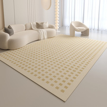 轻奢线条客厅地毯全铺卧室家用床边毯棋盘格奶油茶几毯防滑垫批发
