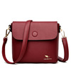 Small bag, phone bag, capacious mobile phone, one-shoulder bag for mother, autumn, trend of season, genuine leather