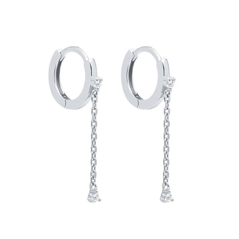 Simple Style Geometric Copper Drop Earrings Plating Zircon Copper Earrings