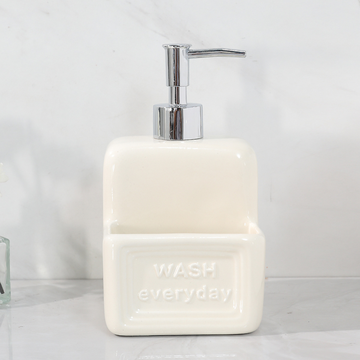 Dispensador de jabón de manos para lavabo de cerámica, dispensador de champú, dispensador de gel de ducha, dispensador de jabón para platos, dispensador de desinfectante de manos