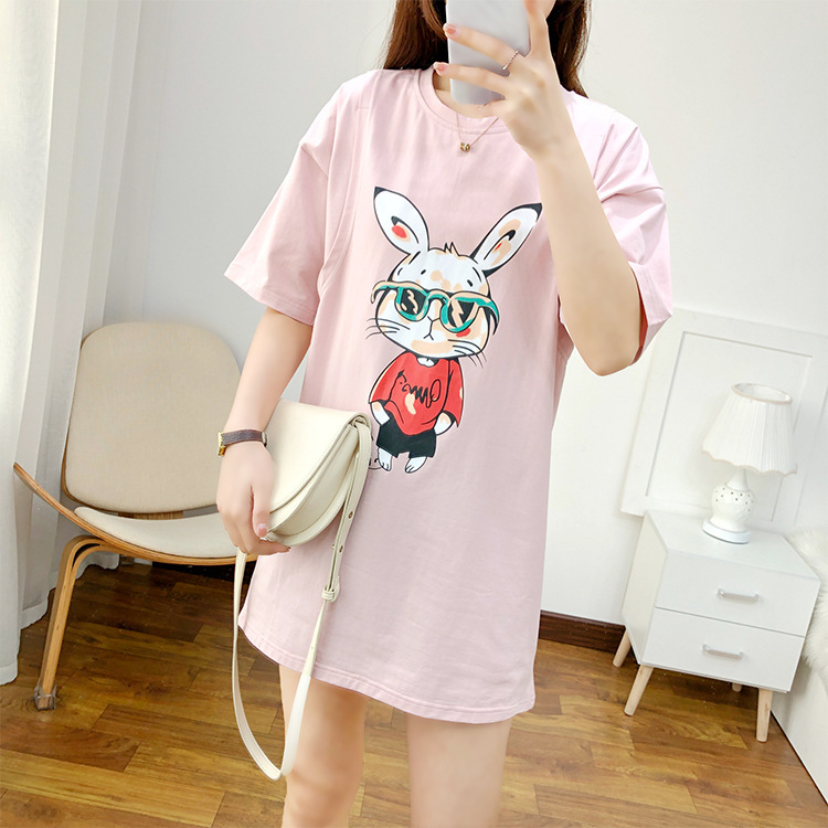 お出かけ用純綿授乳服、おしゃれなホットママ風マタニティTシャツ、春夏半袖ボトムスシャツ、授乳トップス、夏服|undefined