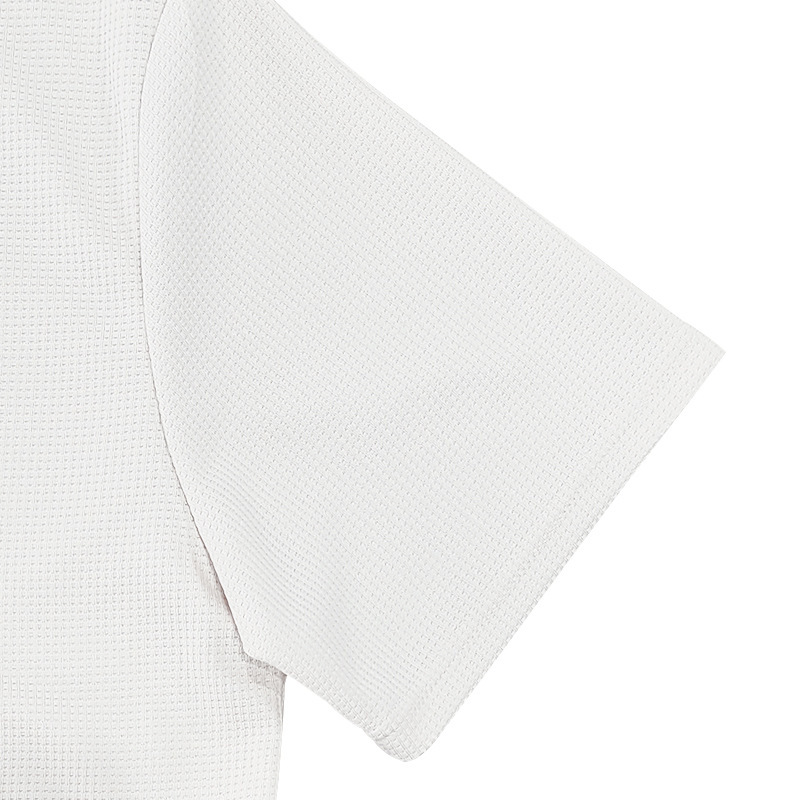 Men's American Style Relaxed Fit Summer Waffle Knit Polo Shirt And Shorts Set, Casual Breathable Two-Piece Outfit_viptrois.com