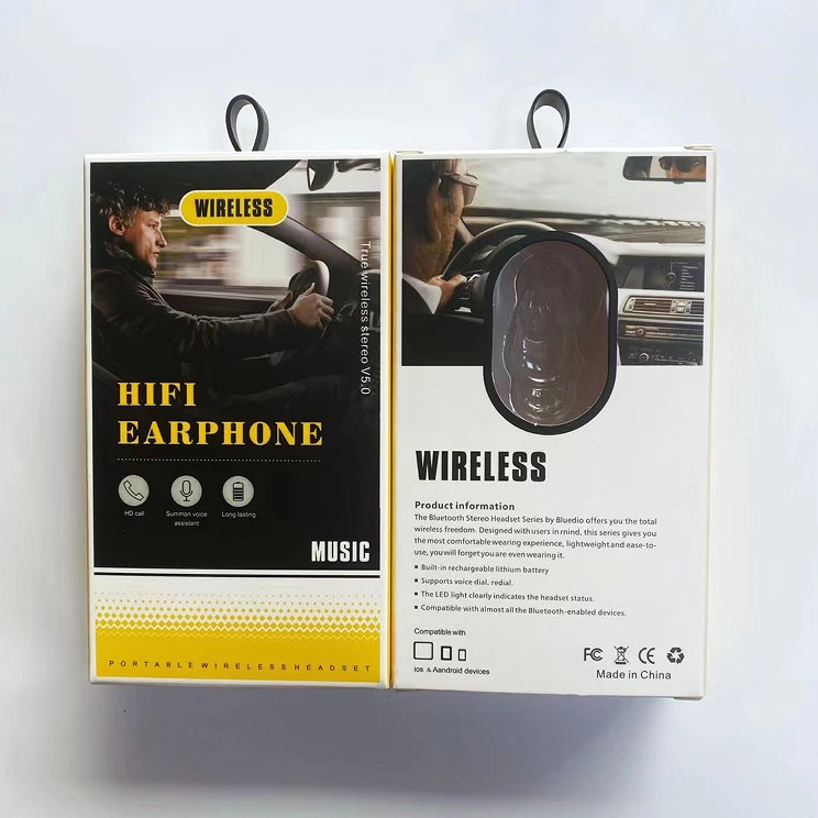 通用中性包装盒入耳蓝牙迷你mini无线单耳包装盒纸盒微小通用隐形