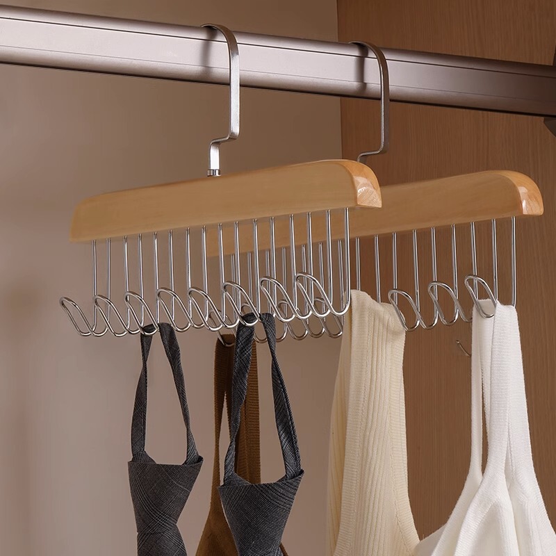 Anqin multi-functional clothes strong iron wood tie row hook punch-free bag storage and finishing sling underwear hook Anqin multi-functional clothes strong iron wood tie row hook punch-free bag storage and finishing sling underwear hook