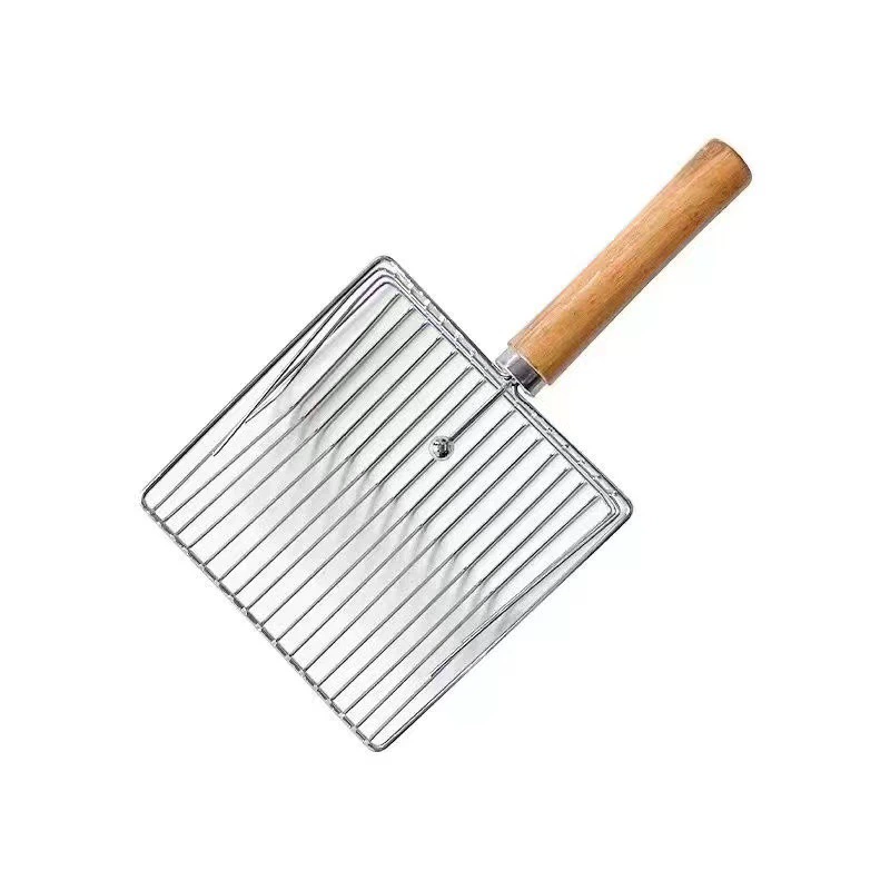 Металлическая Лопата для кошачьих туалетов Нержавеющая Лопата для песка из тофу Очистка артефактов Большая Лопата для кошек с маленьким отверстием