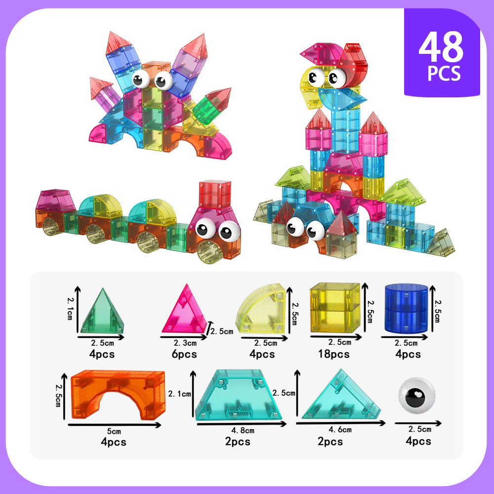 Bloques magnéticos coloridos transfronterizos puzzle magnético infantil puzzle puzzle magnético de forma geométrica puzzle cognitivo juguete magnético