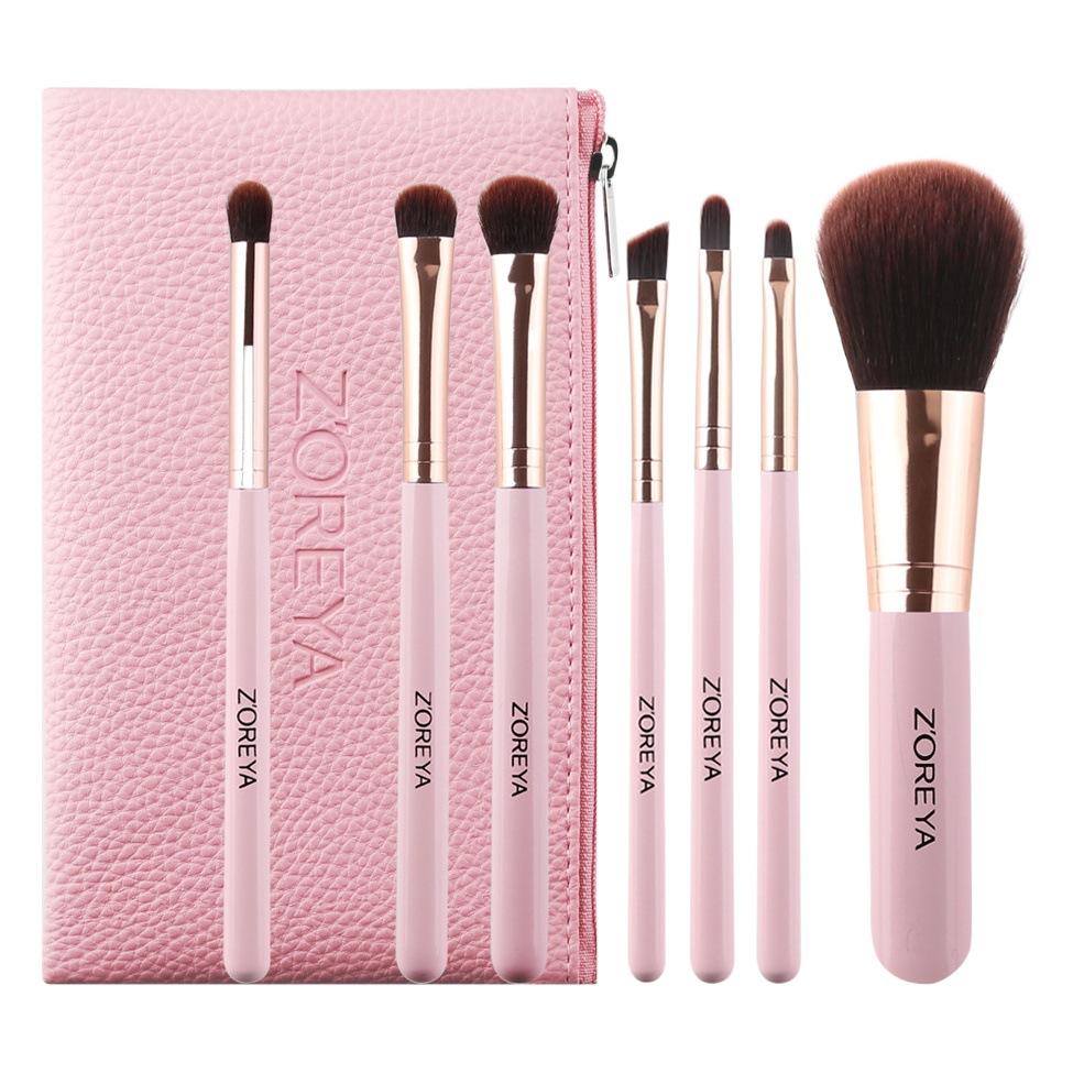 Principiante herramientas de belleza fácil llevar almacenamiento cepillo pequeño mini en Caja 7 pinceles maquillaje conjunto completo