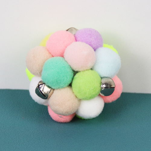 Cat toy self-stimulating plush bell ball pet amusing cat toy relieves boredom and makes sounds interactive cat scratching ball cat toy