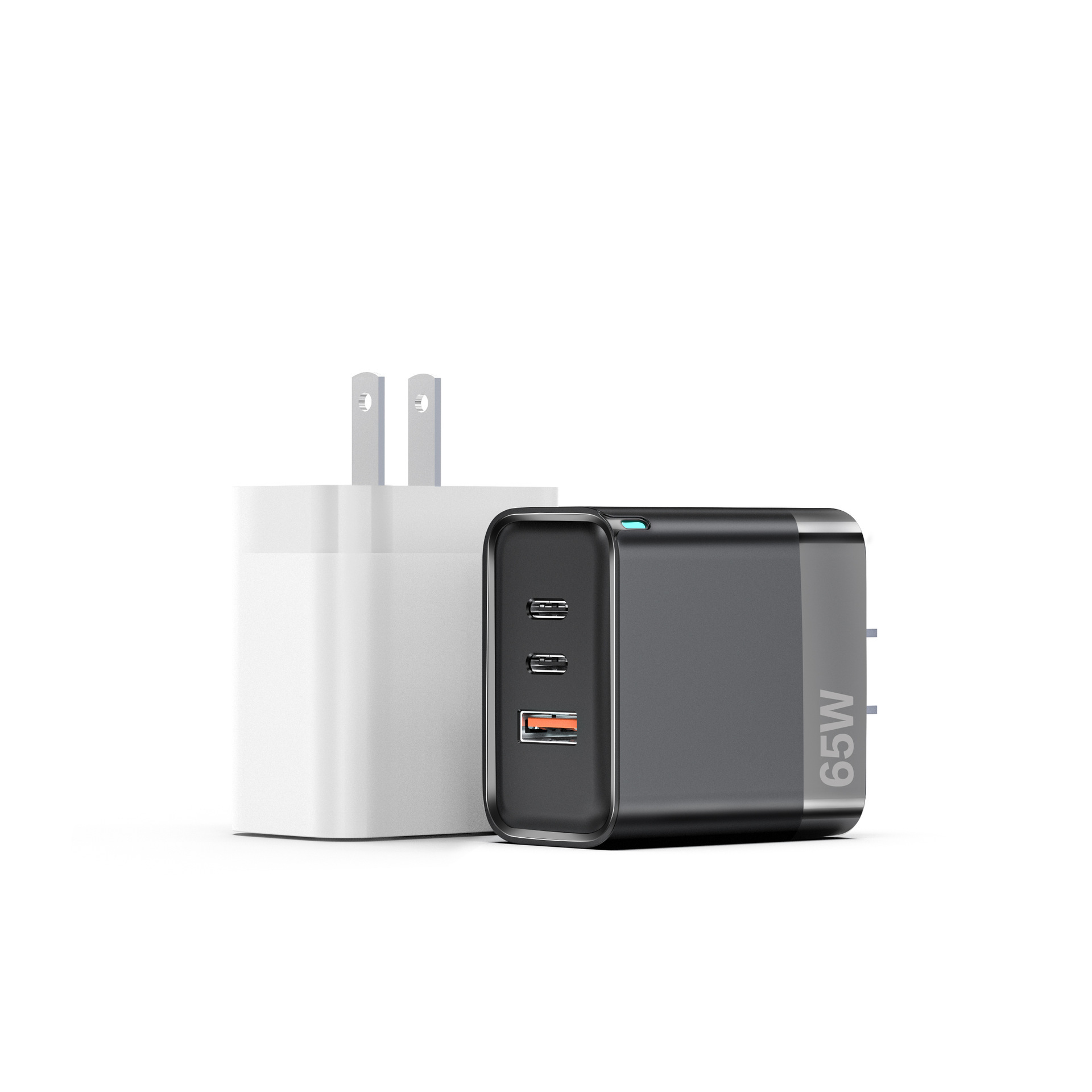 新款PD65W氮化镓20V3.25A充电器1A2C充电头ETL认证PD3.0快充头