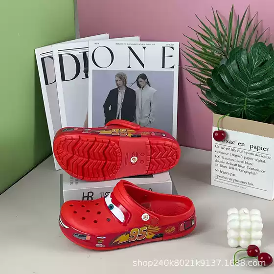 Crocs 95 Car Mcqueen Clogs Car Crocs Unisex Shoes Children's Shoes Closed-Toe Sandals Beach Shoes Wholesale