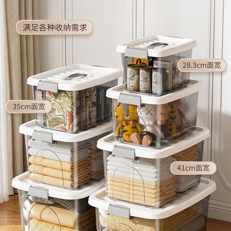 Portable Transparent Storage Box Household Toy Snack Storage Box Plastic Storage Box Tool Sundry Organization Trunk