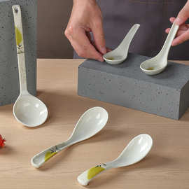 密胺中式勺子商用餐饮店饭店小勺麻辣烫专用汤勺长柄米线汤匙调羹