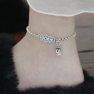 2024 New Five Emperors Coin Copper Coin Lucky Bag Bracelet Female Personalized Trendy Ladies Money Bag Ethnic Style Gift