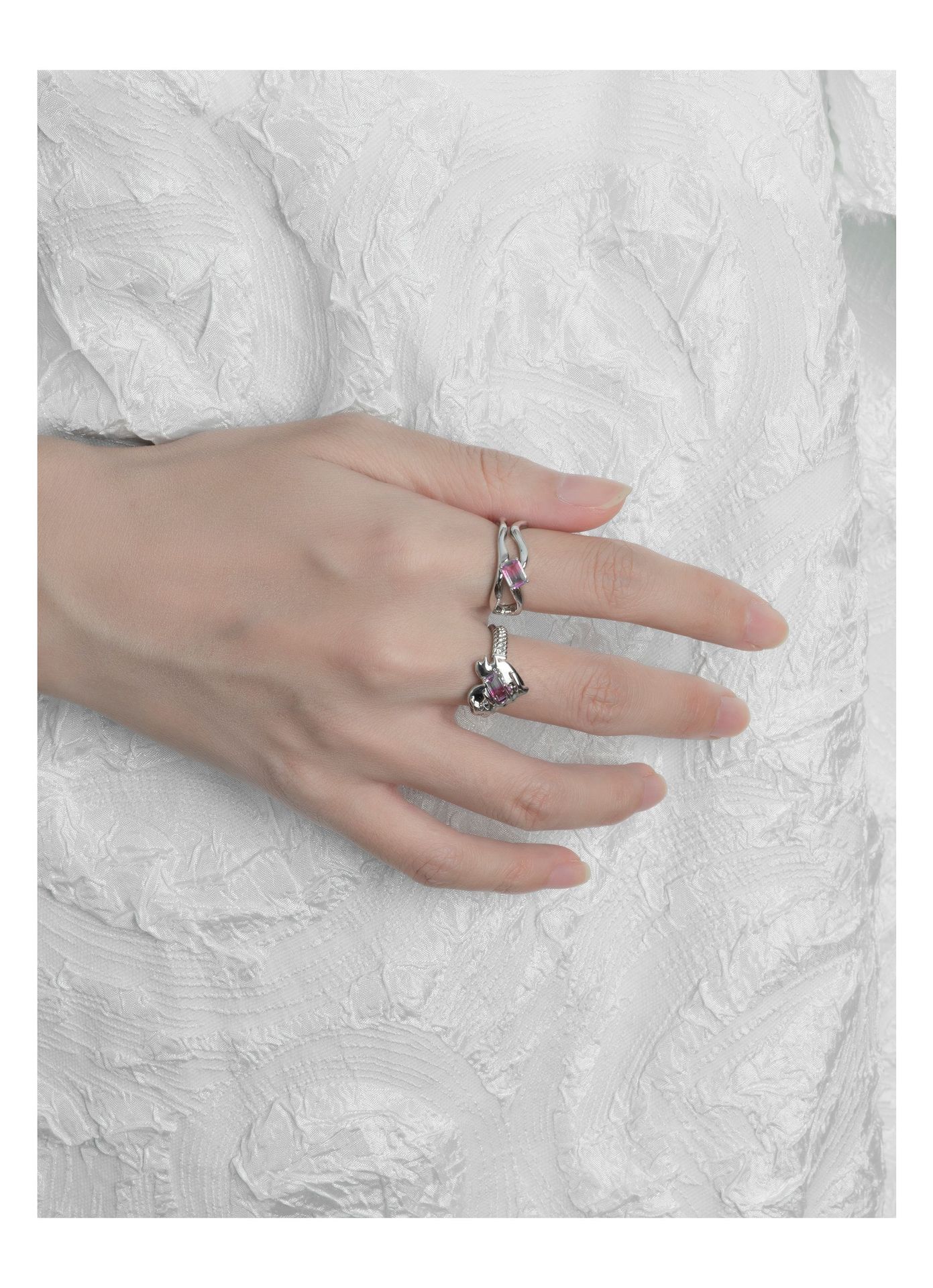 Simple Style Heart Shape Copper Plating Artificial Gemstones Open Ring 1 Piece