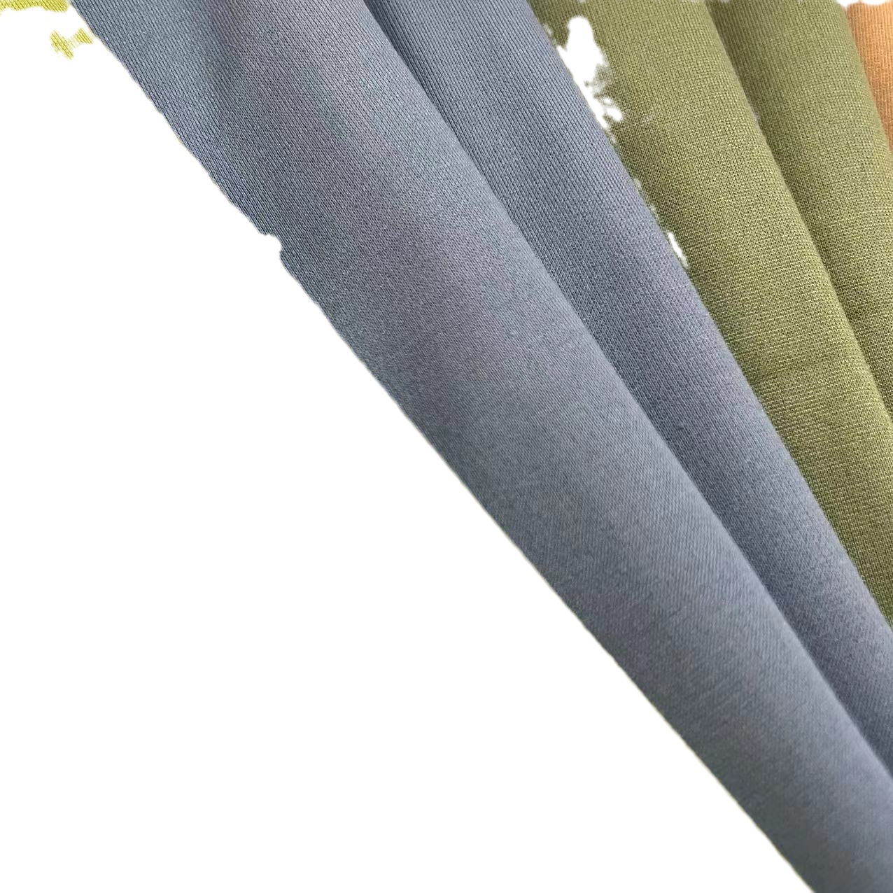 Keqiao fábrica en stock pelo recto 60 brocado algodón romano paño apretado spinning Siro moda traje falda pantalones material image 7