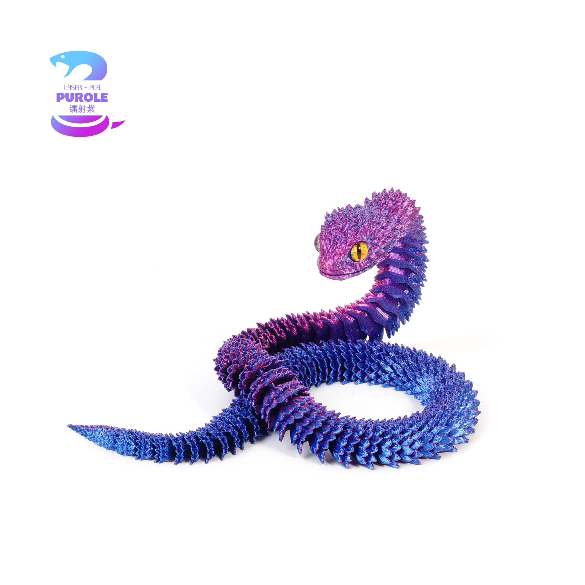 Transfronterizo impresión 3D serpiente viperas adornos hechos a mano modelo de animales de luz nocturna regalo de cumpleaños para niños juguetes impresos en 3D