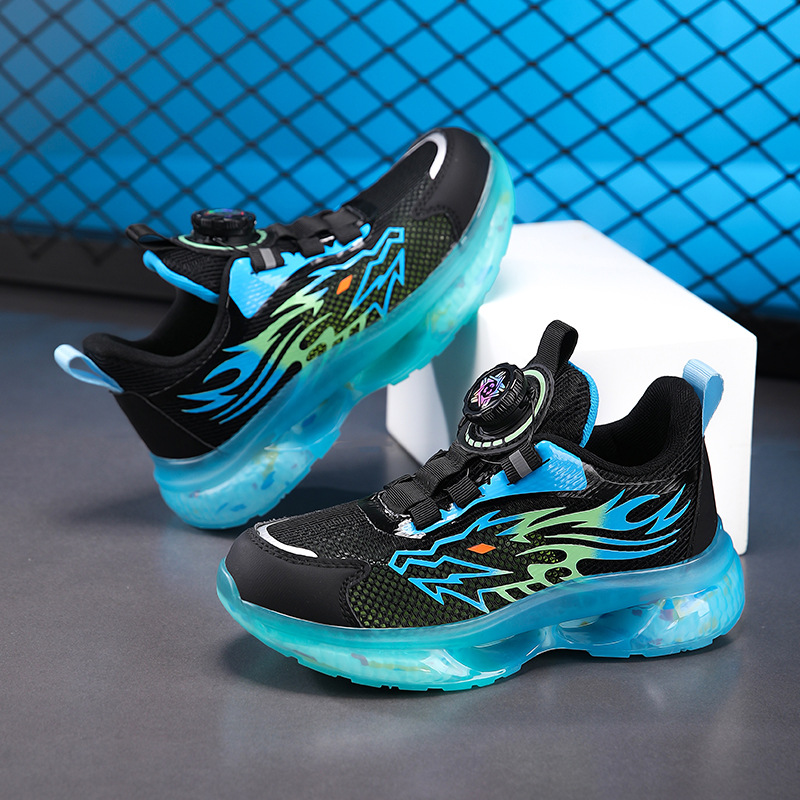 Calzado deportivo para niños 2025 primavera nuevo estilo transpirable de una sola red para niños zapatos casuales de suela suave para niños grandes