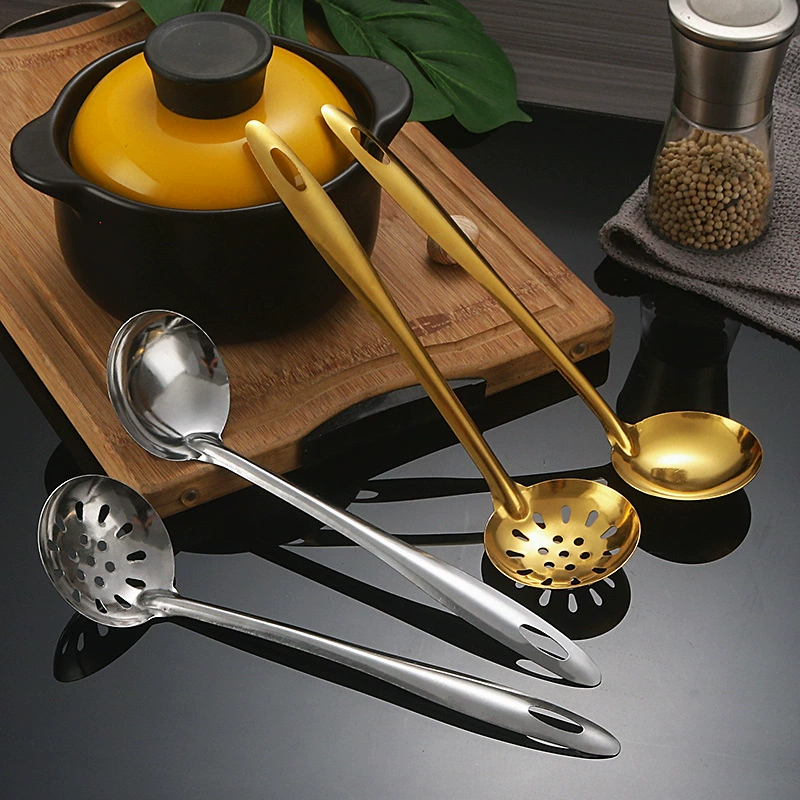 Ложка из нержавеющей стали Ложка для горячего горшка с длинной ручкой ложка для супа Ресторан маленький дуршлаг магазин чая с молоком ложка Коммерческая ложка
