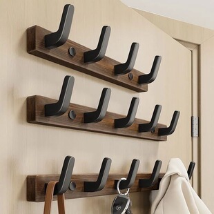 Walnut Wood Clothes Hanger Solid Wood Hook Bedroom Door Clothes Hook Bathroom Entrance Hotel Decoration Row Hook Coat Hook
