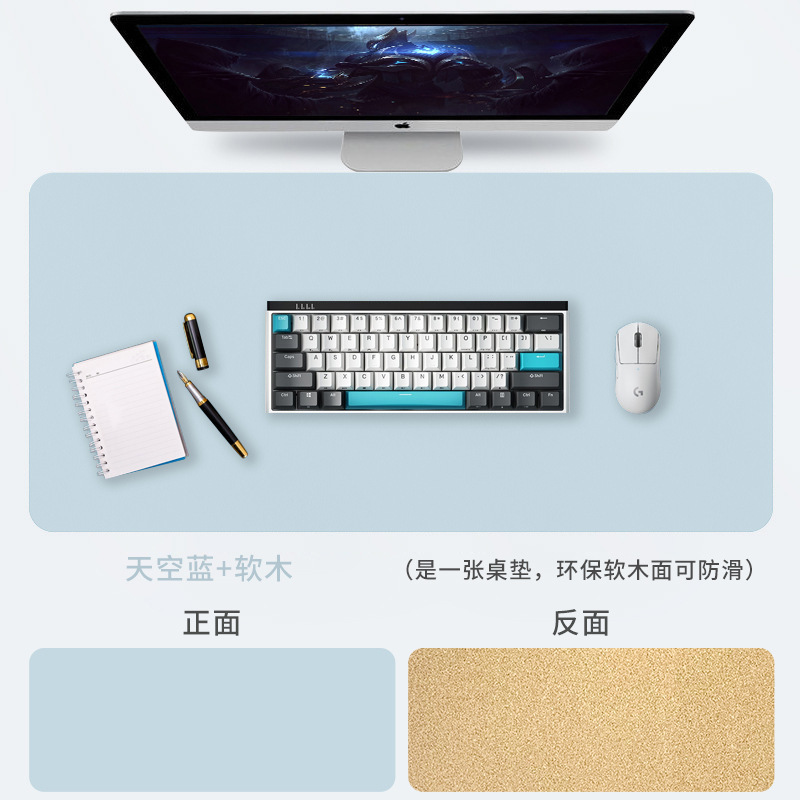 Alfombrilla de ratón de cuero de corcho para uso en la oficina, impermeable y antideslizante, alfombrilla para computadora, alfombrilla para escritorio resistente a las manchas, alfombrilla de ratón extragrande