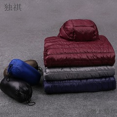 メーカー卸売り2023軽薄タイプ帽子付き羽綿服立襟男性冬服帽子付きショートコート