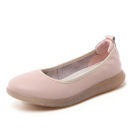  New Nurse Work Shoes Shallow Mouth White Shoes Flat Bottom Large Size Women's Shoes Soft and Comfortable Non-Slip Tendon Soft Sole