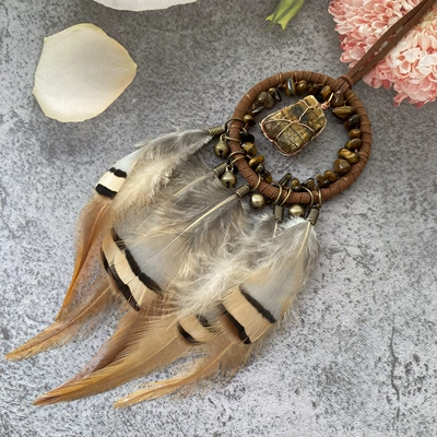 New Simple Retro Style Car hanging - brown-bell-stone-car-hanging