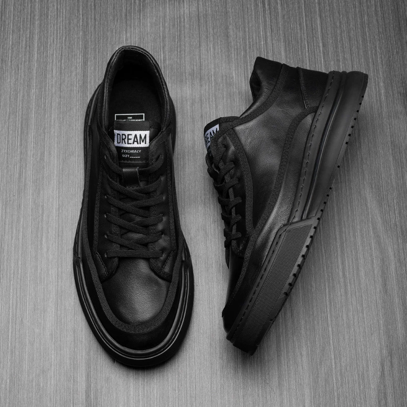 Прямые поставки с фабрики, мужская обувь, зимняя черная повседневная обувь для досок, Мужская теплая спортивная обувь из натуральной кожи на флисовой подкладке, оптовая продажа