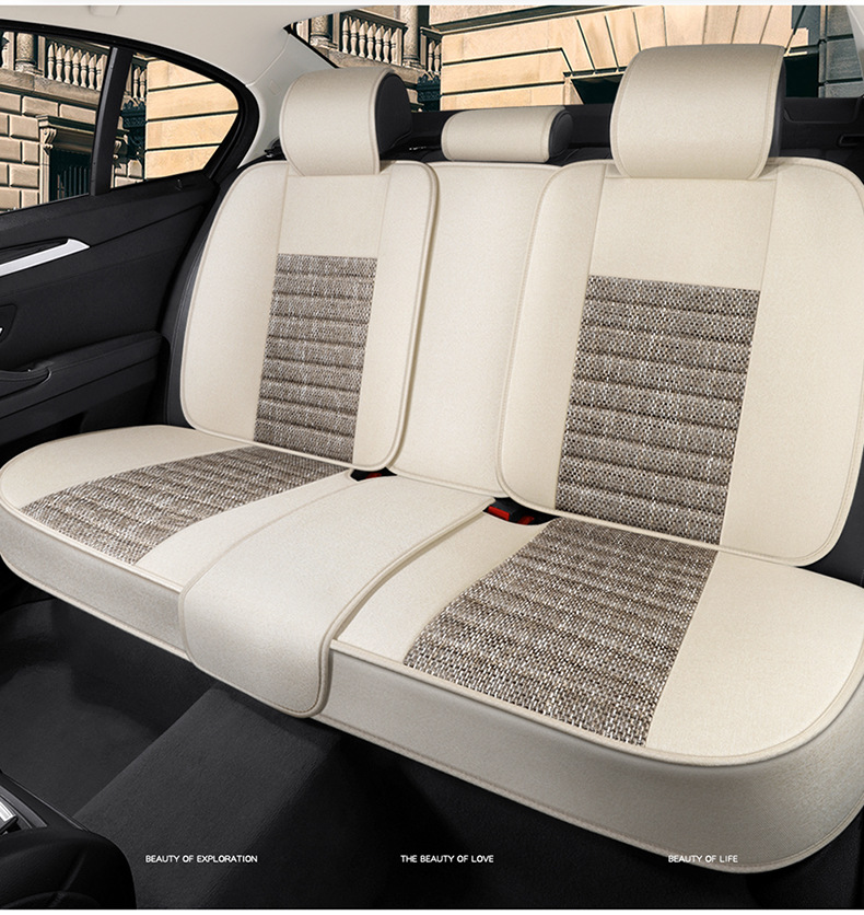 25 Years of Cross-Border New Four-Season Universal Comfortable Linen Breathable and Wear-Resistant Five-Seater Universal Car Interior Cushion Cover