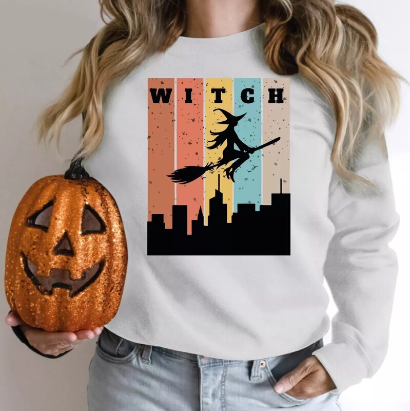 Happy Halloween Witch Season Unisex Sweatshirt Cross-Border Autumn/Winter New Amazon Trend Sweatshirt