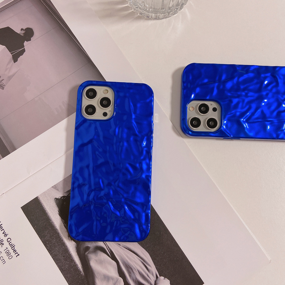 Silicone Phone Case For Iphone 13 Pro Max And 12 Blue Foil Case_voghion.com