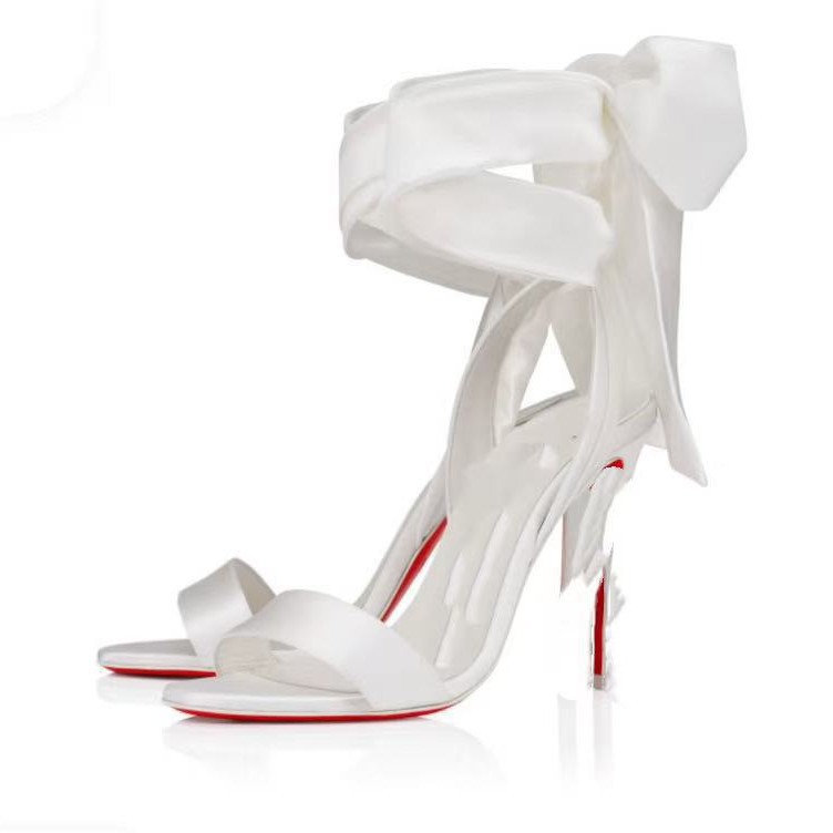 Elegant sandals with a strap with rhinestones, sexy high heels open toe, balletcore style, french style, with red sole