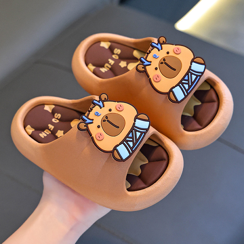 Zapatillas de verano para niños Capibara, niños y niñas antideslizantes, baños suaves, zapatillas de playa para niños