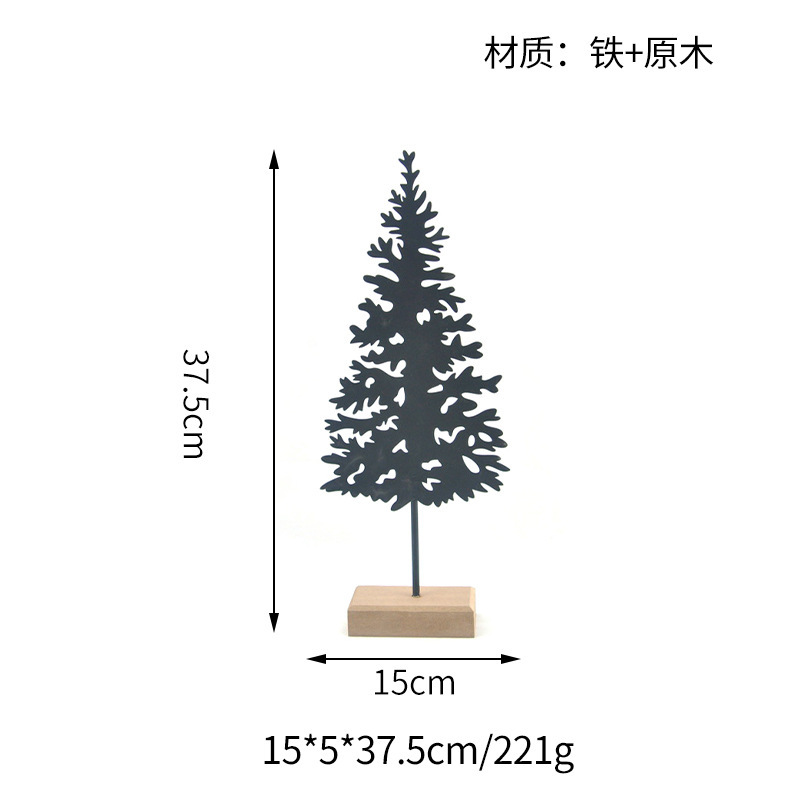 北欧仿真迷你圣诞树铁制烛台橱窗摆台艺术圣诞节装饰圣诞礼物家用|undefined