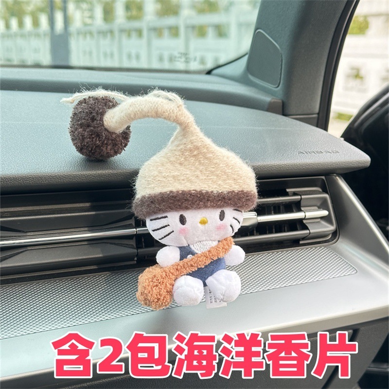 かわいいクリエイティブキティ猫カーエアコン空気出口香水クリップ車のアロマセラピー装飾装飾品新しい女性|undefined