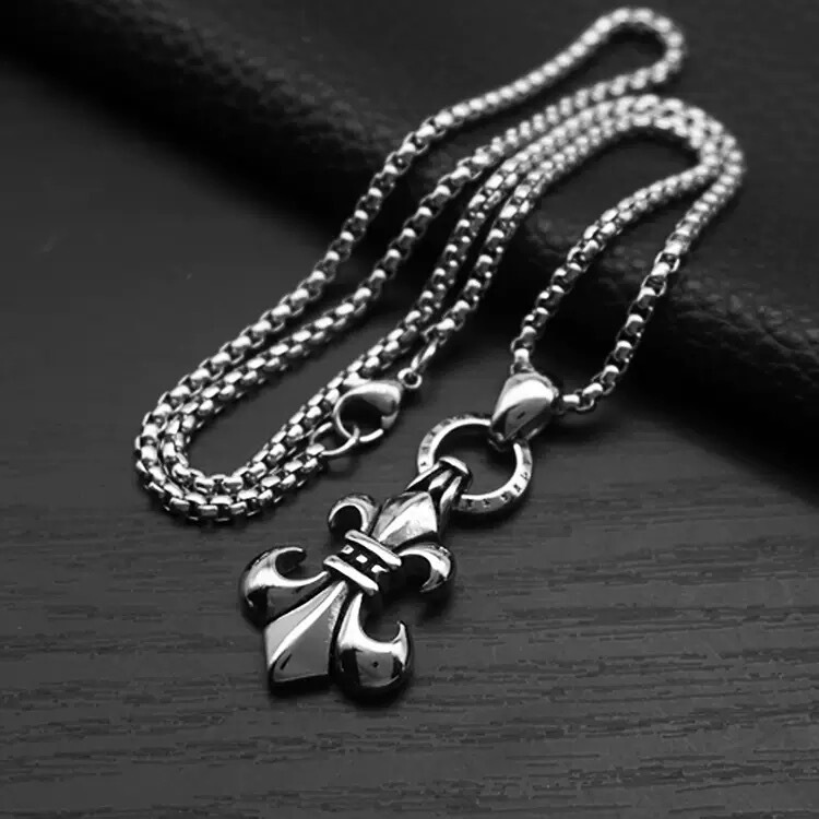 Foreign Trade Jewelry Punk Rock Crowe Ring Anchor Necklace Men's and Women's Ins Trendy Hip-Hop Retro Stainless Steel Pendant