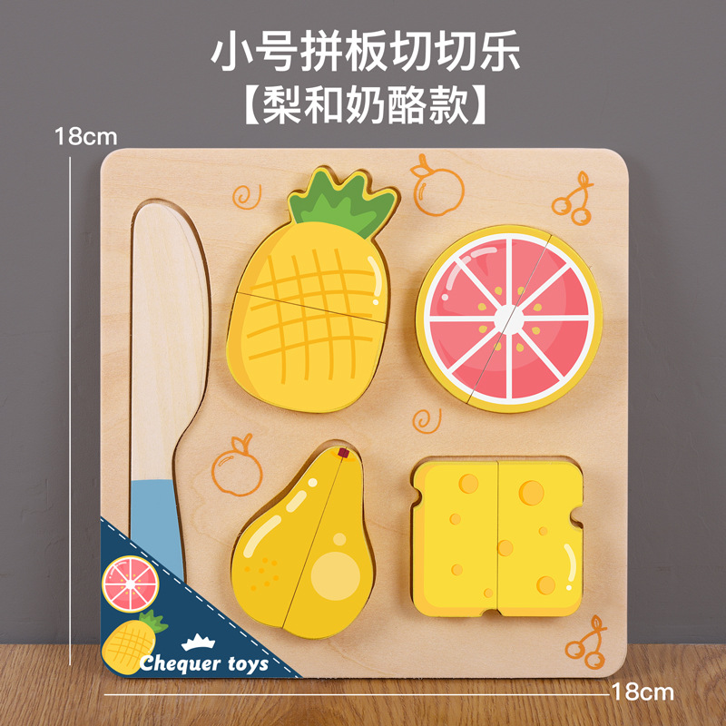Corte plano de madera para ver frutas y verduras para bocadillos cortados de madera para niños juguetes de cocina casera